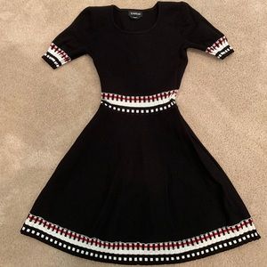 Black bebe Dress w/ Stripe -XXS- Bandage Material